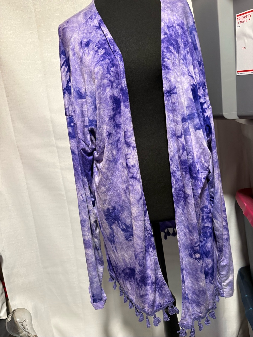 3X plus #Tie-Dye Swim #Coverup with Tassel Hem.Open-Front,Soft #Boho,#Beachy